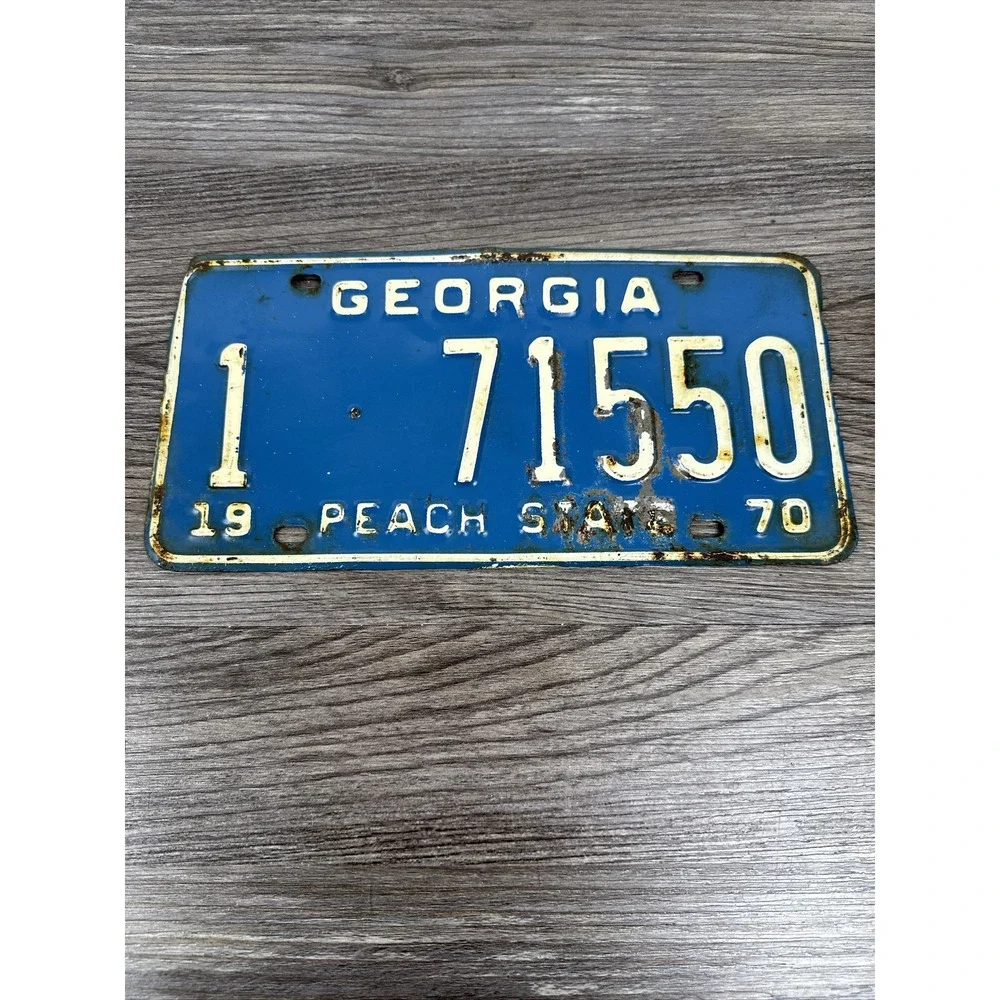 Vintage 1970 Georgia‎ License Plate 1 . 71550